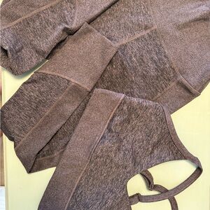 EUC Aerie Offline Brown Seamless Activewear Set